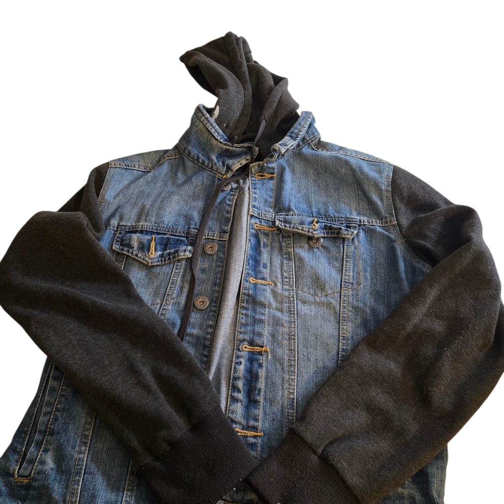 Men's Denim and Black Jacket